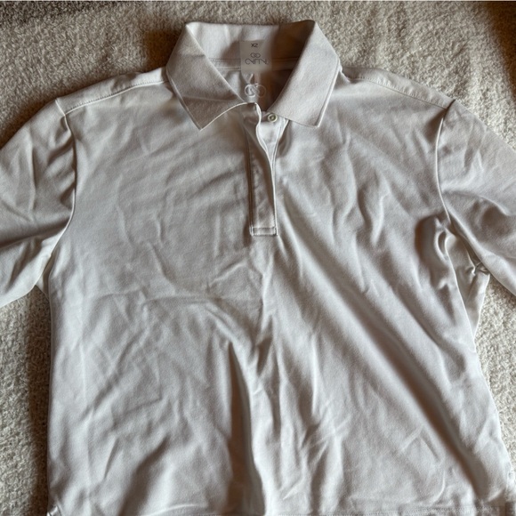 CALIA Pique Cropped Short Sleeve Golf Polo Shirt - white - Picture 3 of 4